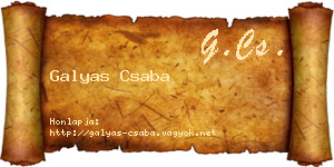 Galyas Csaba névjegykártya
